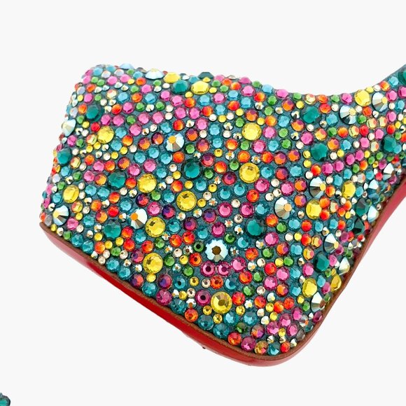 Christian Louboutin Daffodile 160 Pumps EU 39.5 US 9.5 Multi Crystal Strass - Picture 11 of 14